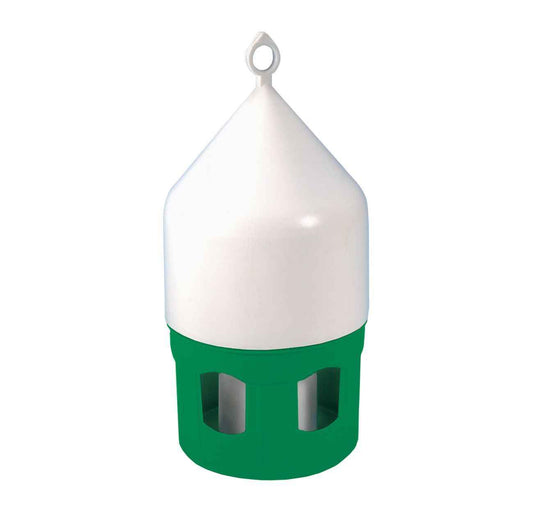 Natural Kunststoff Tränke 3,5 Liter mit Tragering und Bajonettverschluss (Grün/Weiß) für Haustiere im Tierfutterpro Shop