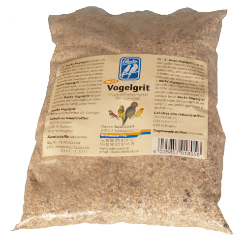 Backs Bird Grit 25 kg - with vanilla flavor 