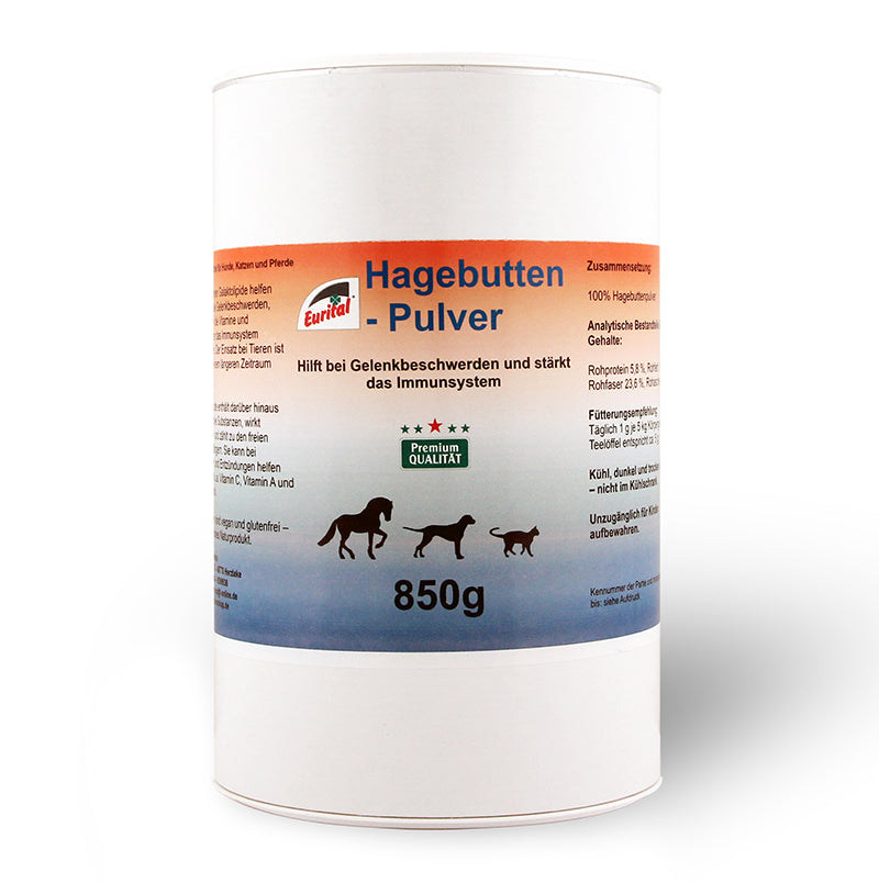 Eurital Hagebuttenpulver 850g - 100% natürliche Hagebutten für Haustiere im Tierfutterpro Shop