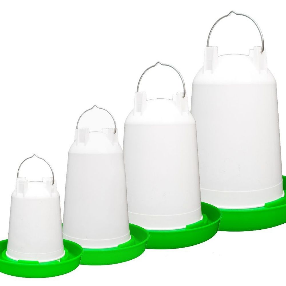 Geflügeltränke weiß-grün 12l (C10a) für Brieftauben und Rassetauben