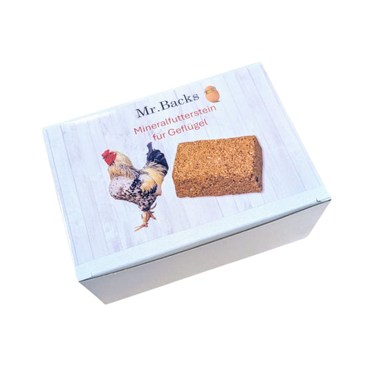 Mr. Backs Mineralfutterstein 850 g für Geflügel – Mineral- und Spurenelementversorgung für Hühner, Enten und anderes Geflügel