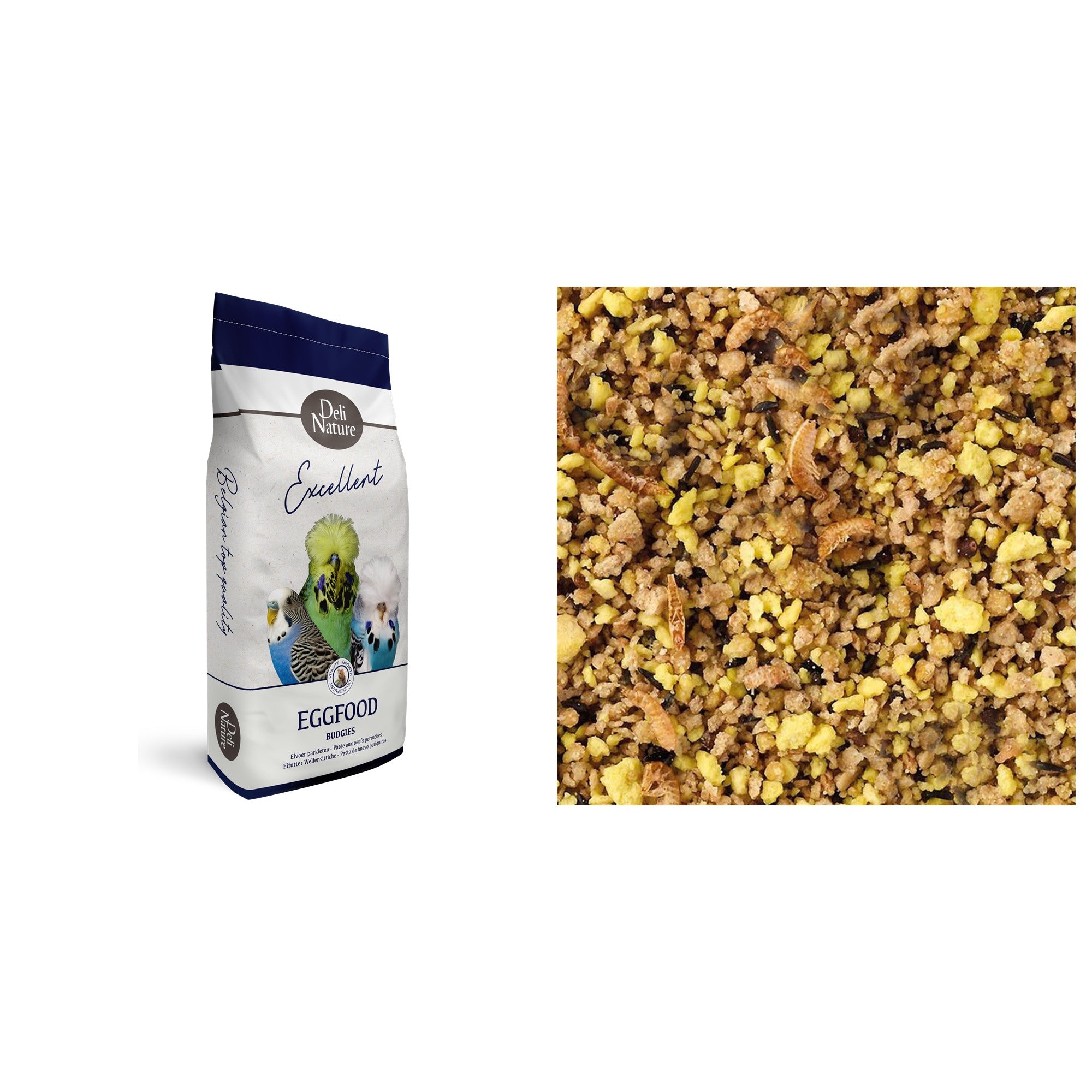 Deli Nature Eifutter Wellensittiche 10 kg Sack und Futterdetail