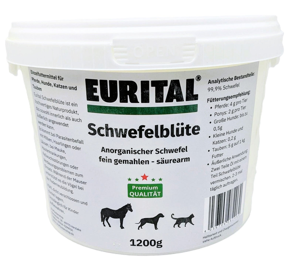 Eurital Sulfur Flower 1200g for Animals