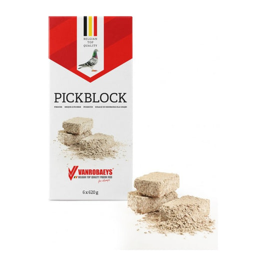 Vanrobaeys Pickblock Taubenkuchen Packung 6 x 620 g mit drei Pickkuchen